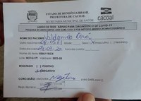 1º caso positivo de Covid é confirmado na Câmara de Cacoal; presidente testou negativo para a doença