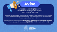 AVISO DE CONTRATAÇÃO DIRETA