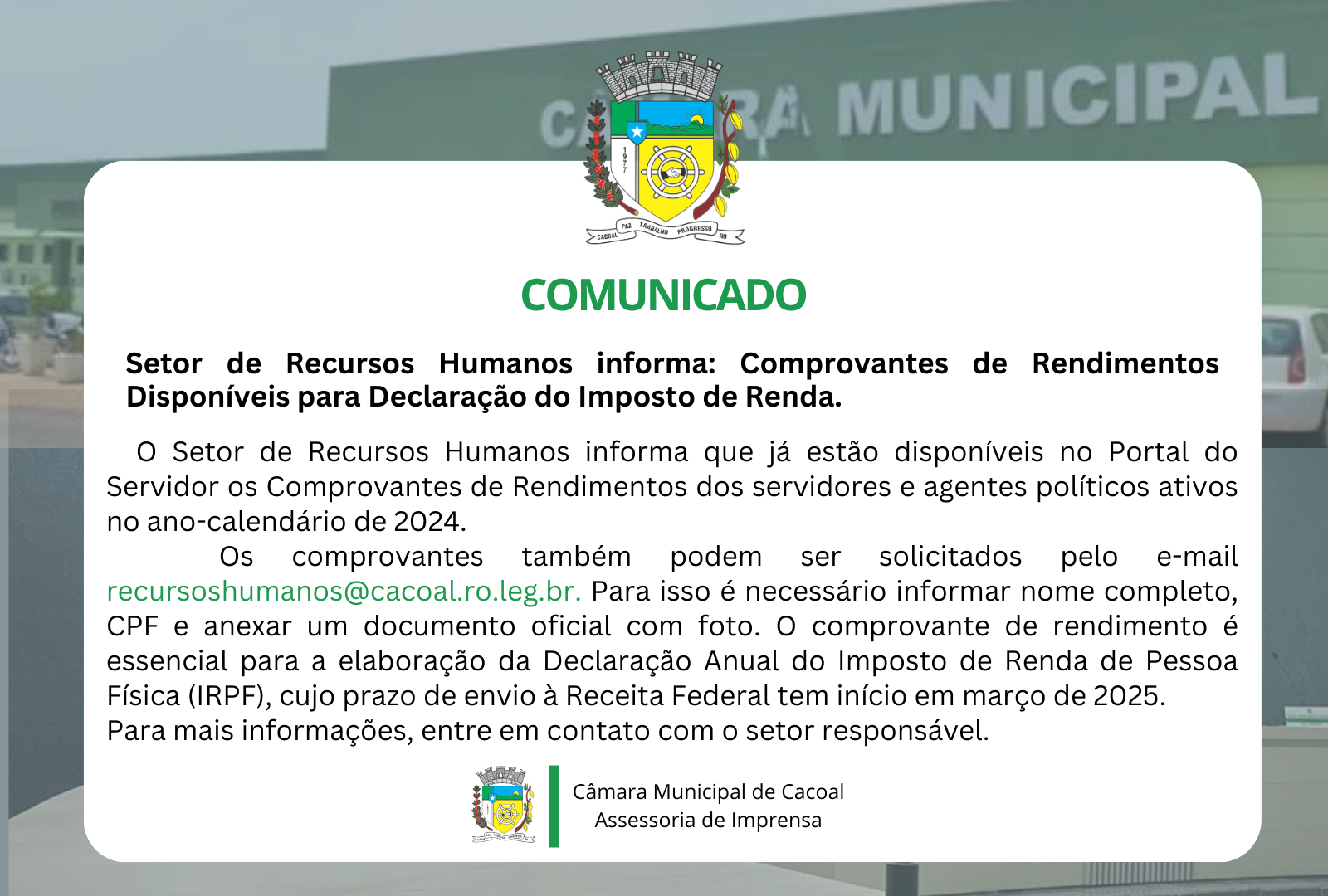 Comunicado Recursos Humanos CMC