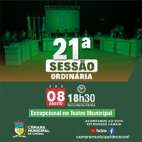 21ª SESSÃO ORDINÁRIA DA CÂMARA MUNICIPAL DE CACOAL