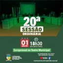 NESTA SEGUNDA-FEIRA (1ª), ACONTECE A 20ª SESSÃO ORDINÁRIA 