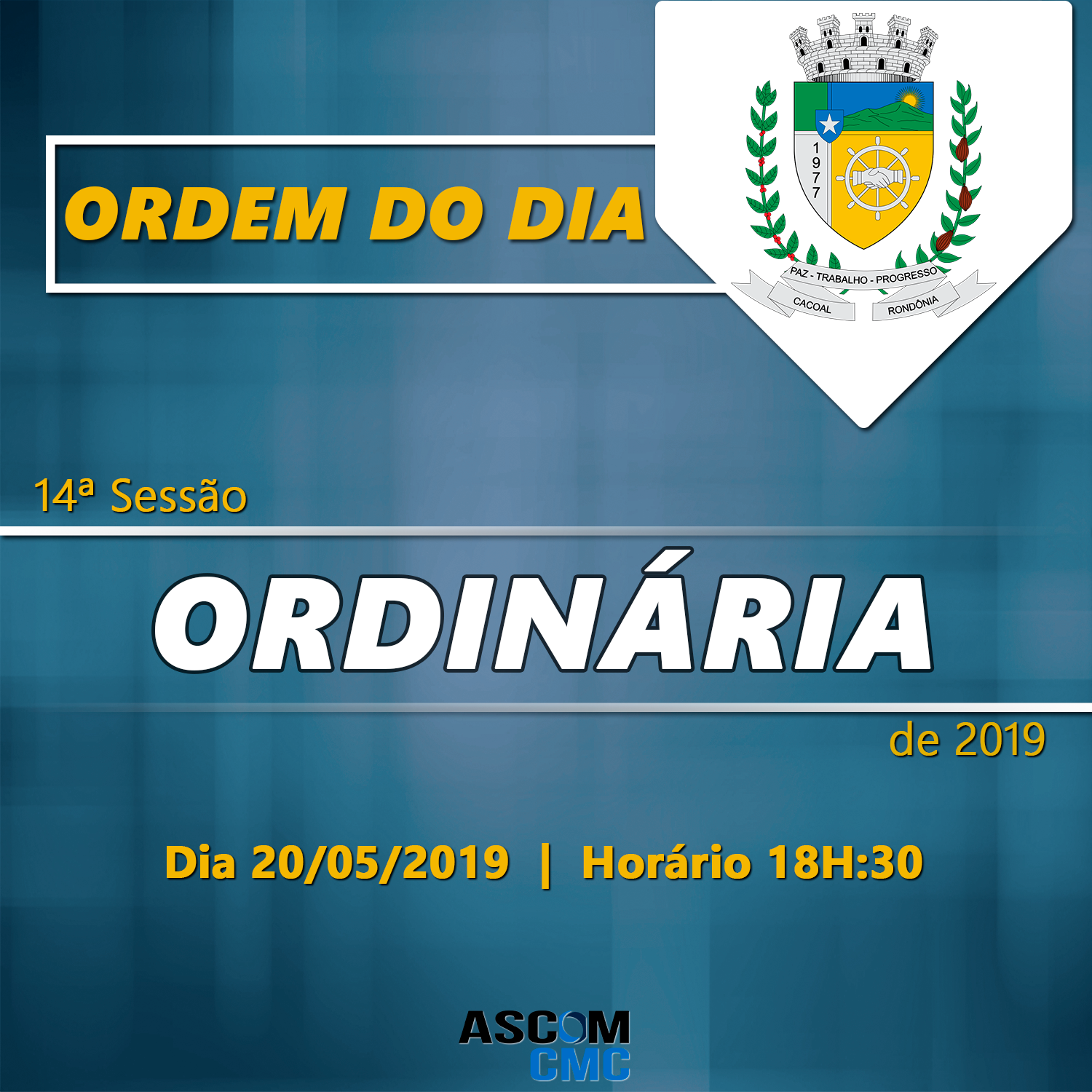 Ordem do Dia 14ª Sessão Legislativa