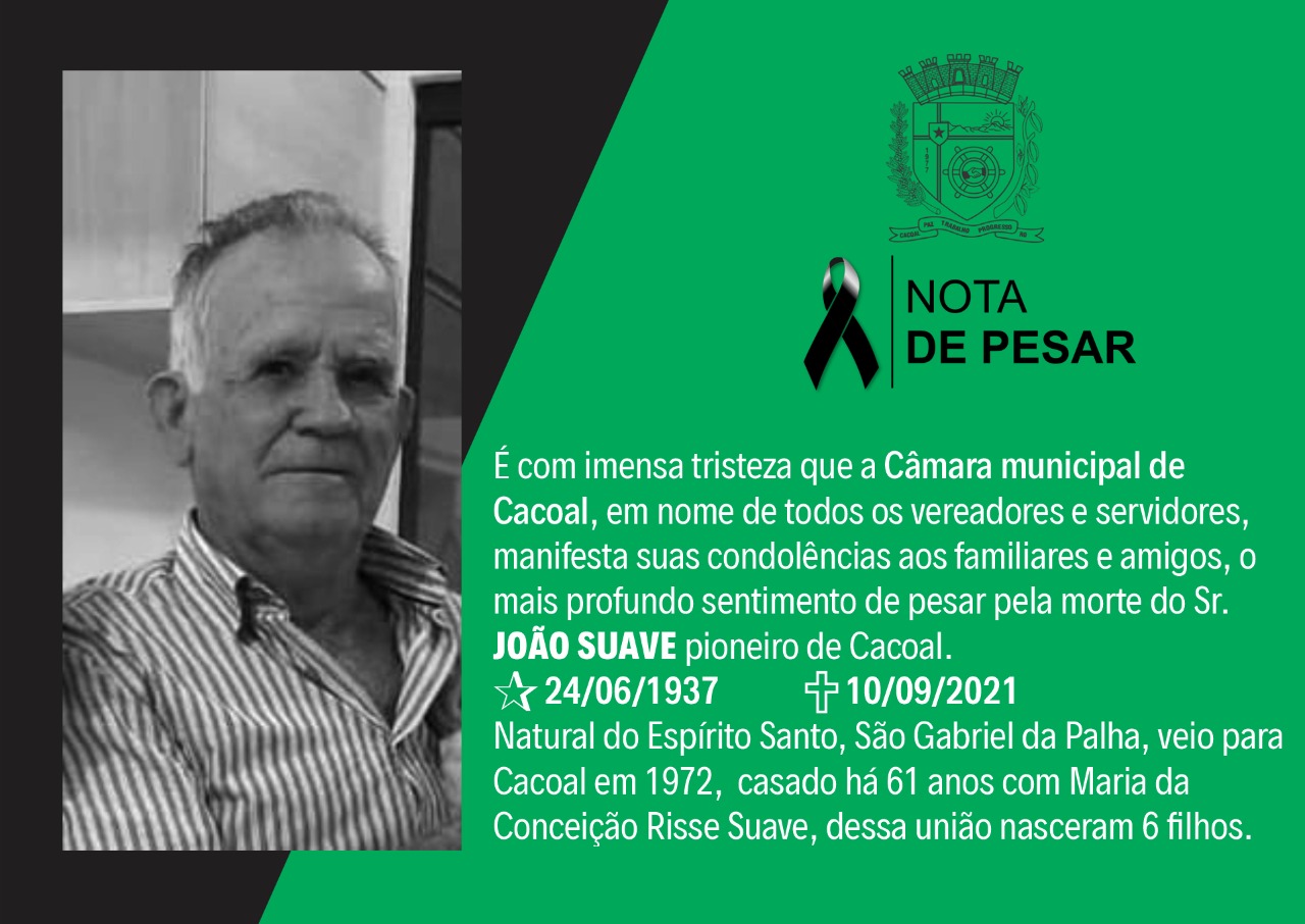 NOTA DE FALECIMENTO – JOÃO SUAVE