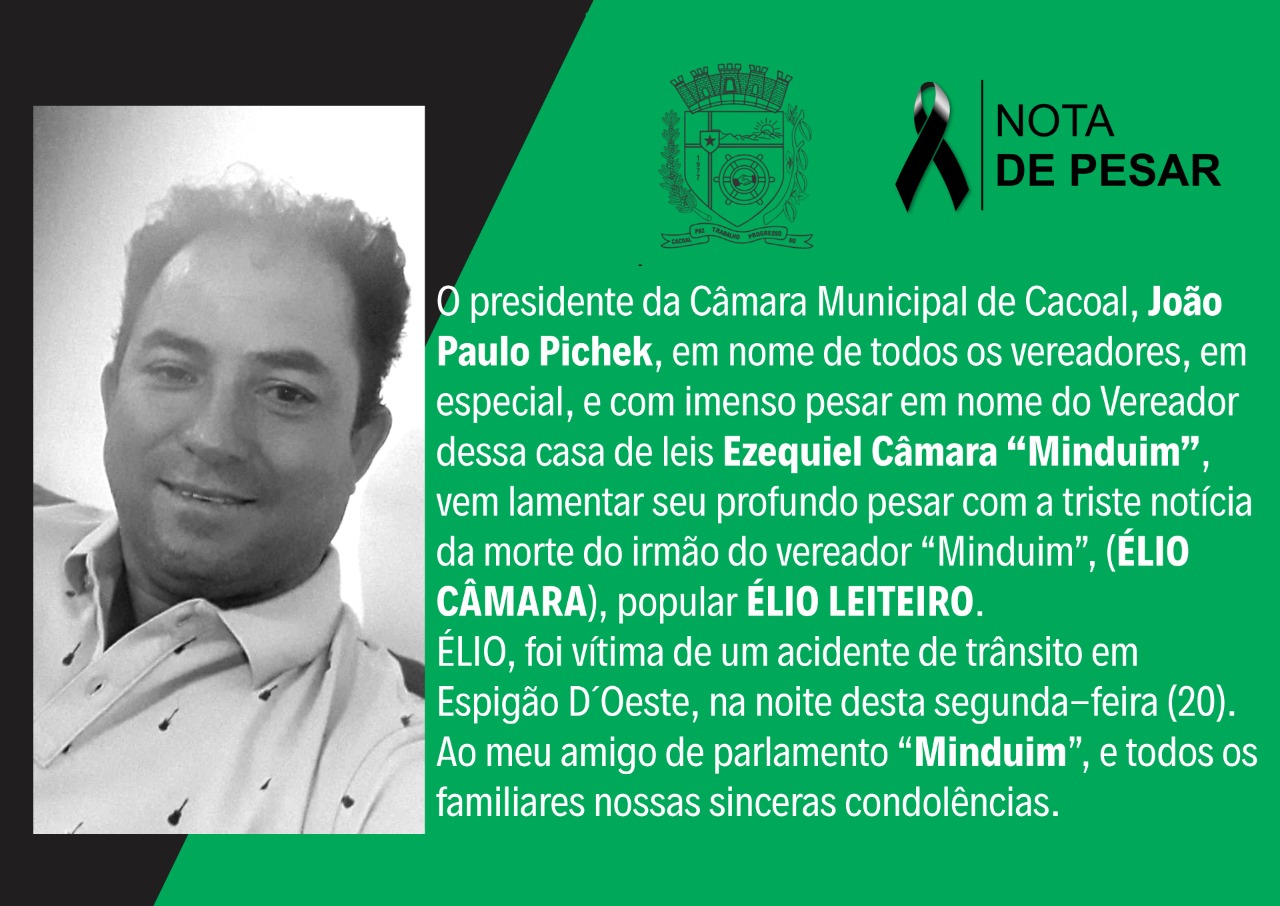 Nota de Falecimento - Élio Câmara