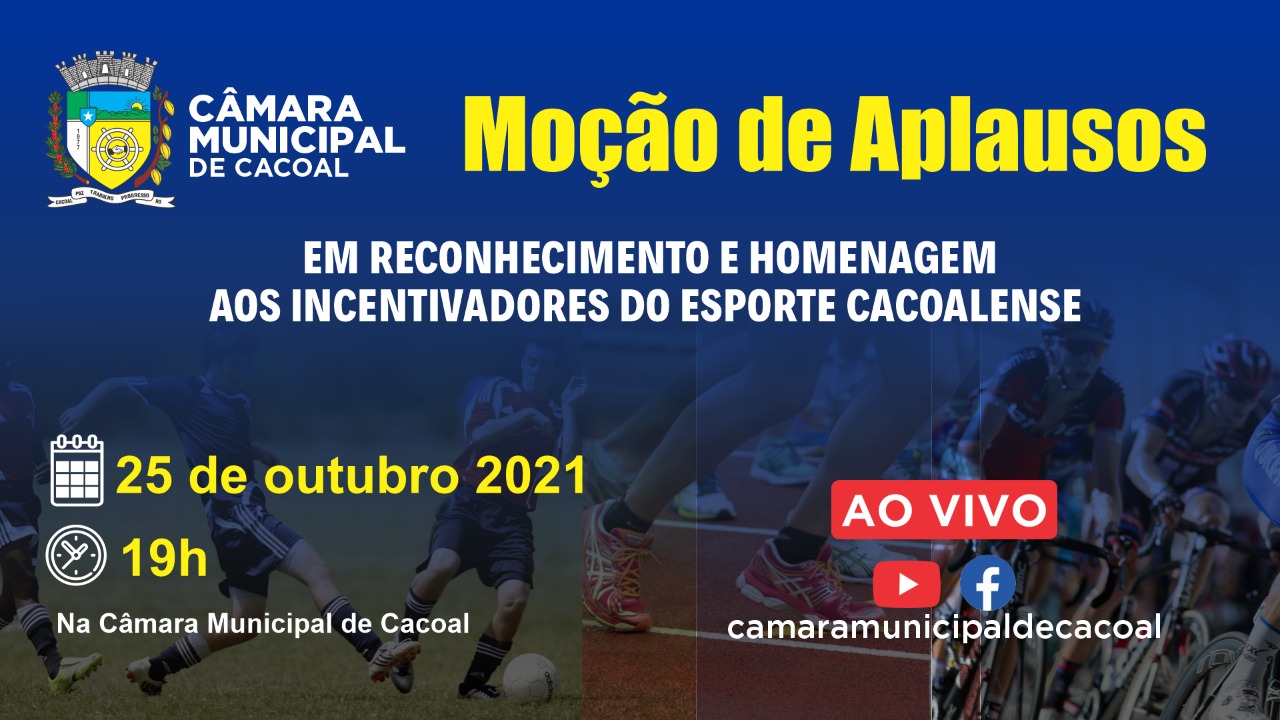 Paulinho do Cinema faz homenagem aos incentivadores do esporte cacoalense com Moção de Aplausos