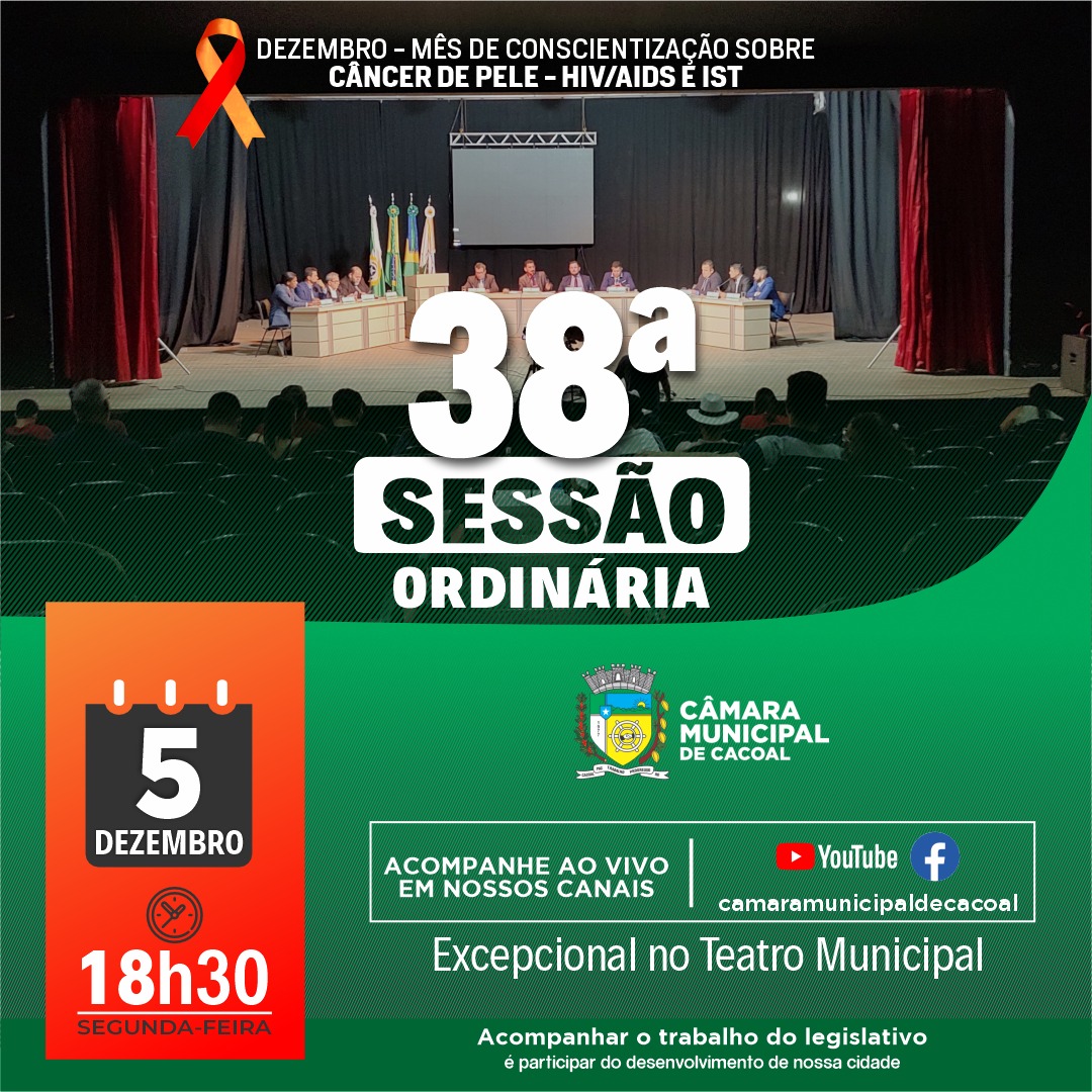 38ª Sessão Ordinária da Câmara Municipal de Cacoal