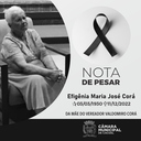 NOTA DE FALECIMENTO PELA MORTE DA MÃE DO VEREADOR CORAZINHO
