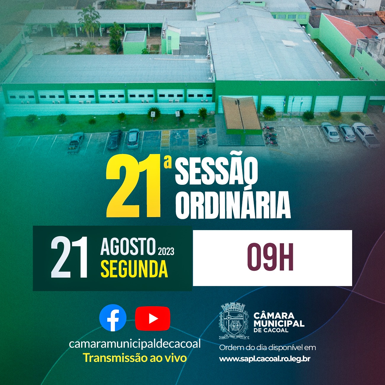 Câmara Municipal de Cacoal convoca para a 21ª Sessão Ordinária de 2023, promovendo engajamento democrático