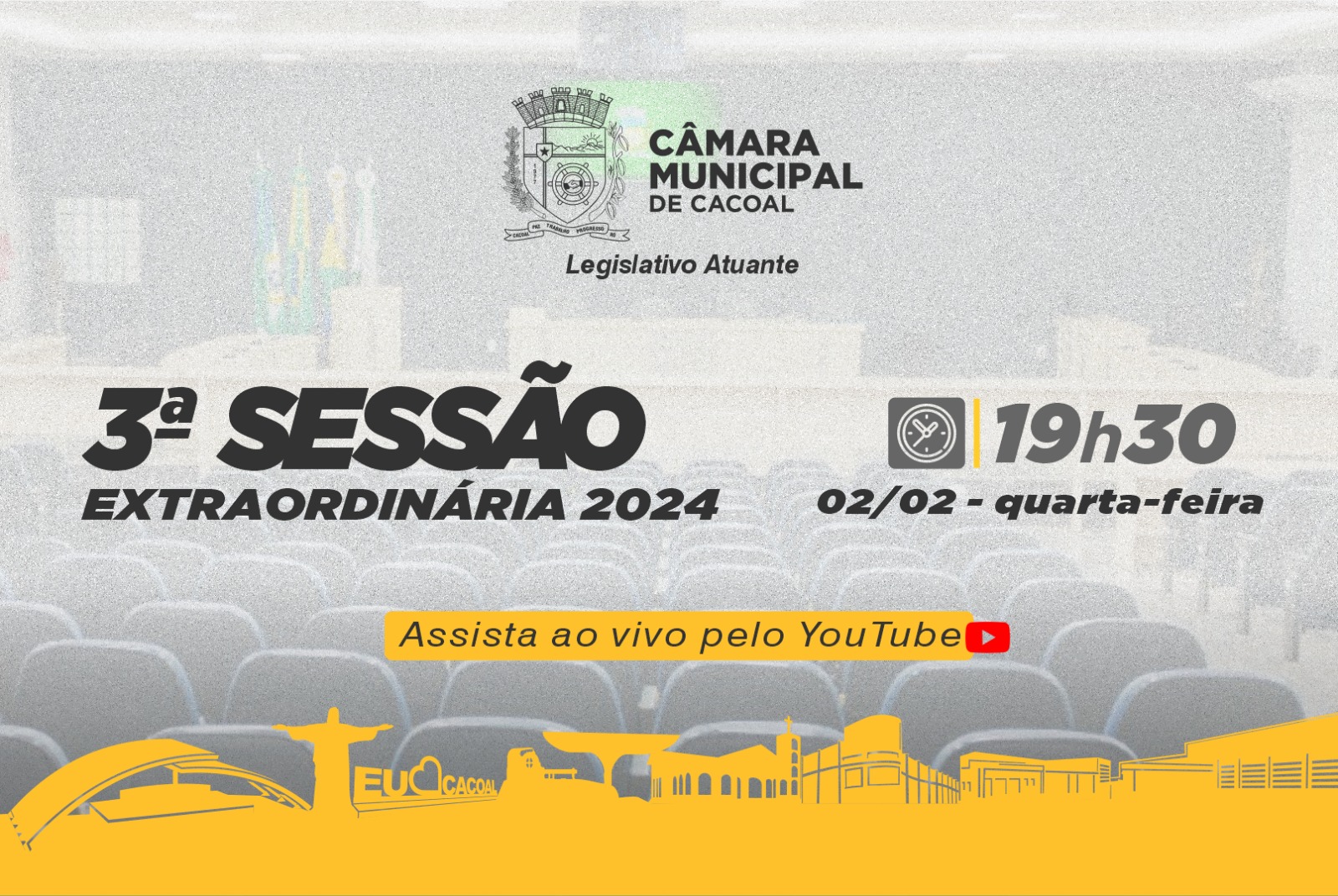 Câmara Municipal de Cacoal Convoca 3ª Sessão Extraordinária para Deliberar Projetos Cruciais