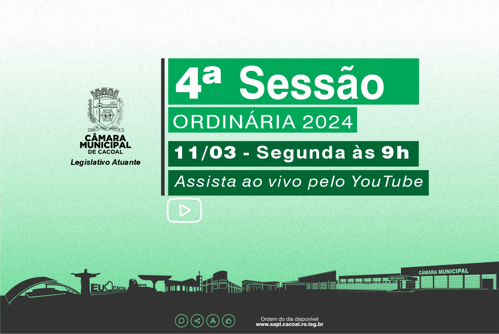 Quarta Sessão Ordinária da Câmara Municipal de Cacoal promete debates cruciais para a comunidade local