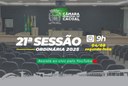 A Câmara Municipal de Cacoal convida você para a 21ª Sessão Ordinária, que será realizada nesta segunda-feira, 04 de agosto