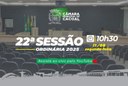 A Câmara Municipal de Cacoal convida você para a 22ª Sessão Ordinária, que será realizada nesta segunda-feira, 11 de agosto.