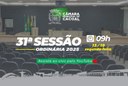 A Câmara Municipal de Cacoal convida você para a 31ª Sessão Ordinária, que será realizada nesta segunda-feira, 13 de outubro.