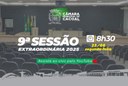 A Câmara Municipal de Cacoal convida você para a 9ª Sessão Extraordinária, que será realizada nesta segunda-feira, 23 de junho.