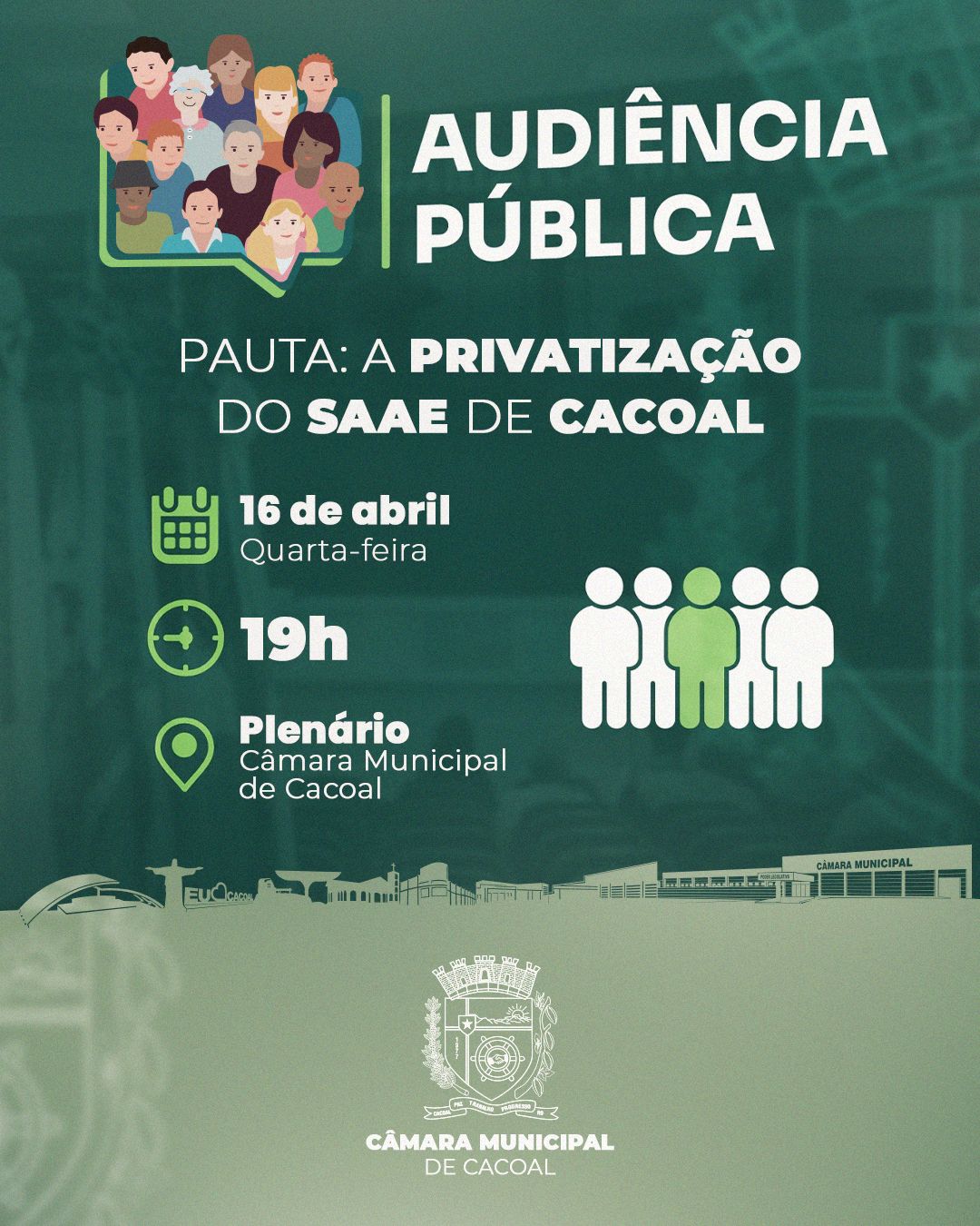 Participe da Audiência Pública que vai discutir essa decisão que afeta diretamente sua conta de água!