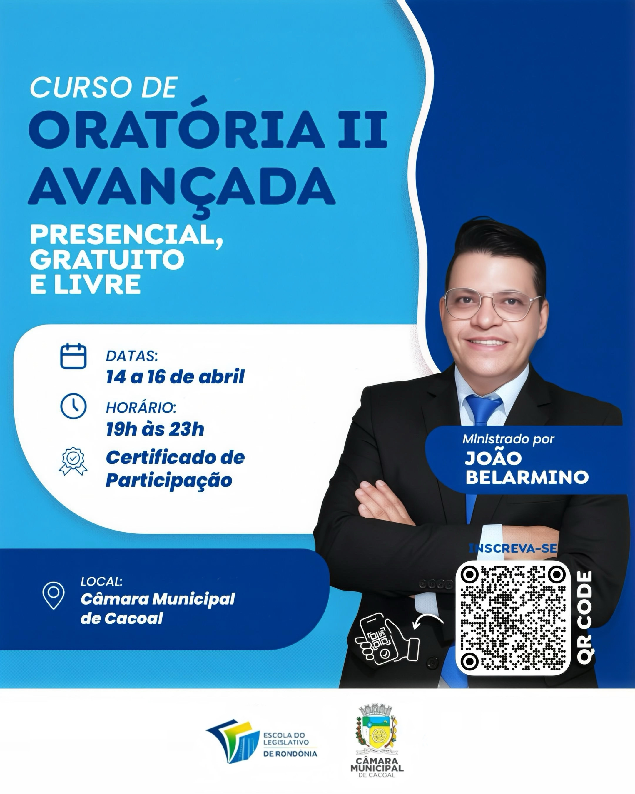 Abertas as inscrições para o Curso de Oratória II Avançada